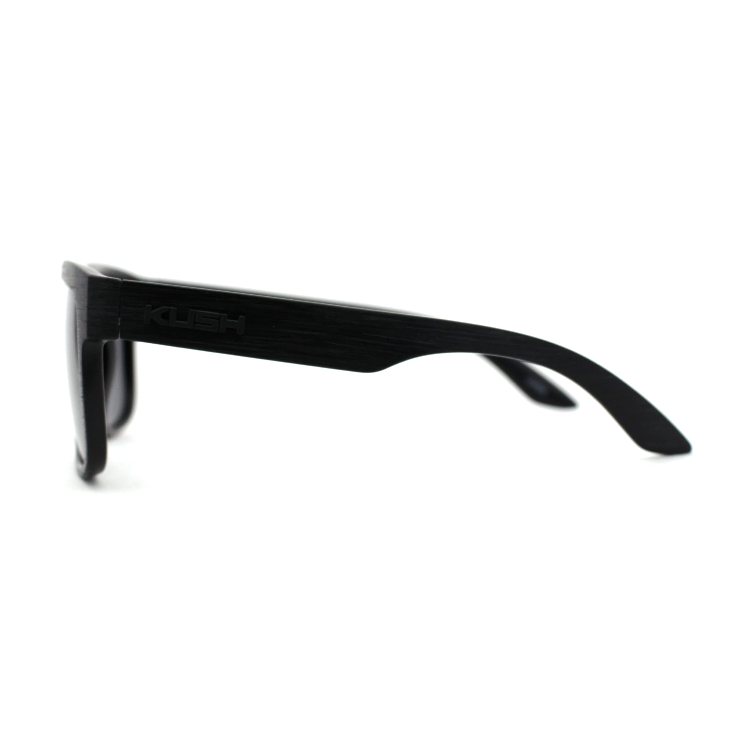 Premium Kush Polarized Woodgrain Horn Rim Sunglasses - UV Protection & Anti-Glare - Stylish Retro Fashion for Men & Women - Perfect for Driving, Beach & Outdoor Activities