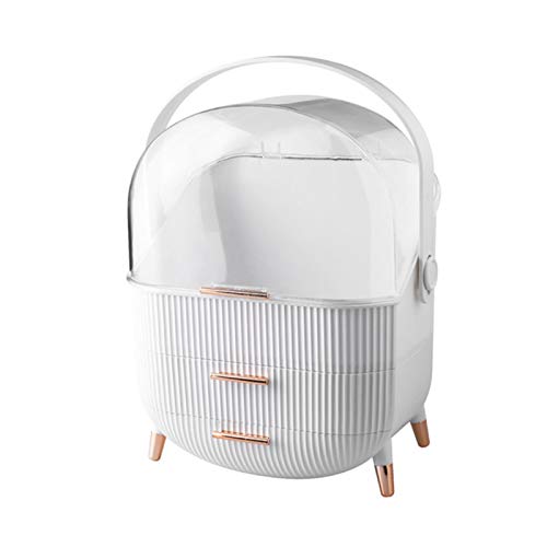 Plastic Cosmetic Makeup Organizer with Drawers - Lipstick Holder & Desktop Storage Case for Makeup Brushes, Jewelry, and Beauty Accessories | Perfect for Vanity, Bathroom, and Travel Organization