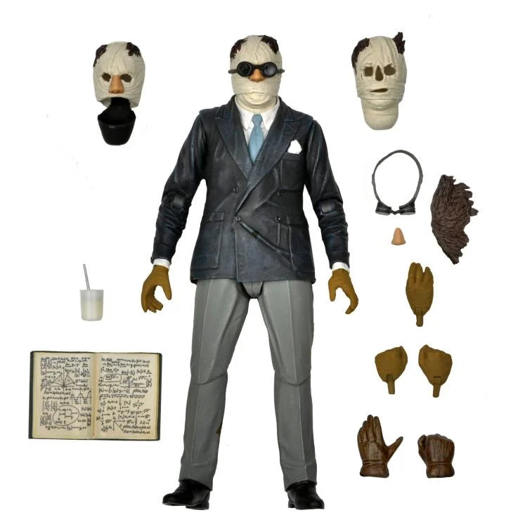 Universal Monsters Ultimate Invisible Man Action Figure - Collectible Toy for Horror Fans, Halloween Decor & Movie Memorabilia Display