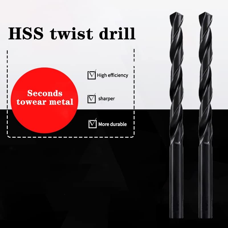 Utoolmart 10-Piece HSS-4241 Round Shank Twist Drill Bit Set - 3.8mm Diameter Black Drill Bits for Steel & Aluminum Alloy - Perfect for Metalworking, DIY Projects, and Home Repairs