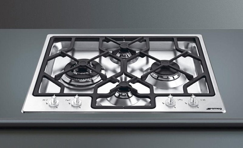 Smeg PGA64 60cm Classic Style Gas Cooktop - 4 Burner Gas Stove for Modern Kitchens | Perfect for Home Cooking, Entertaining & Professional Chefs