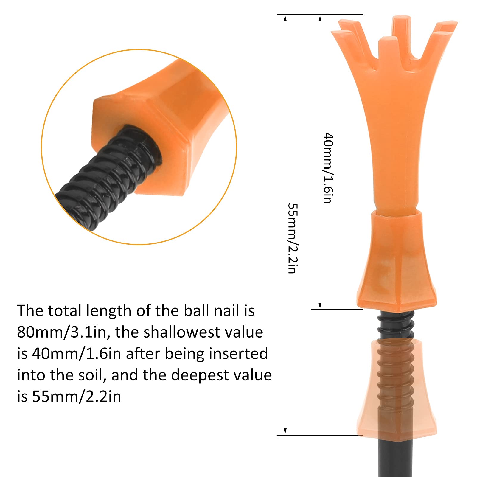 Premium Golf Ball Holder - Stable & Portable Golf Tees for Backyard, Lawn & Outdoor Practice (Orange) | Perfect for Driving Range, Backyard Training & Golf Course Use