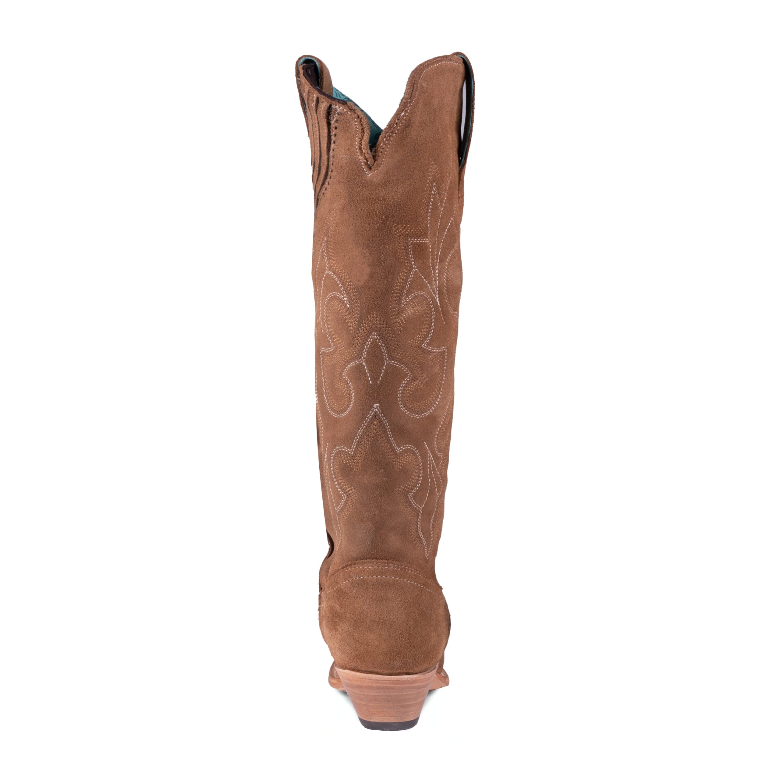Women's Suede Embroidered Knee High Corral Boots - Snip Toe, 2-3