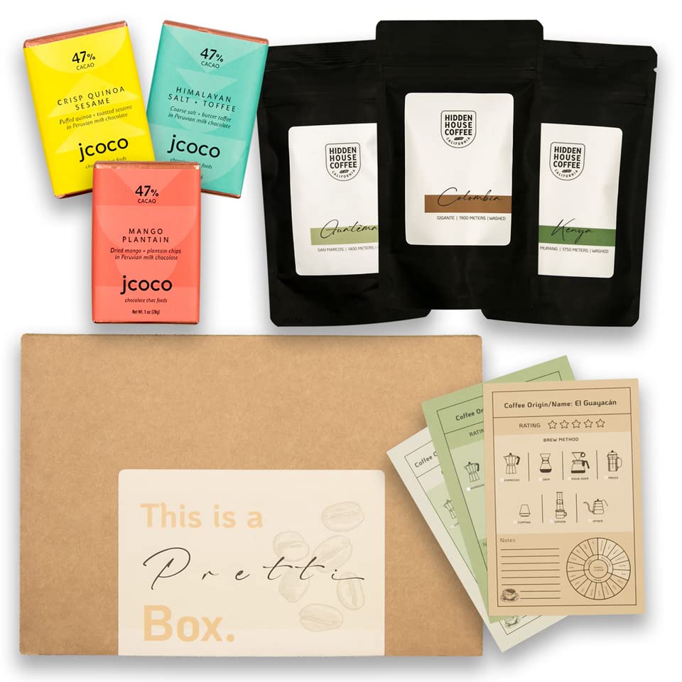 6-Piece Coffee & Chocolate Gift Set - Gourmet Flavors for Tasting