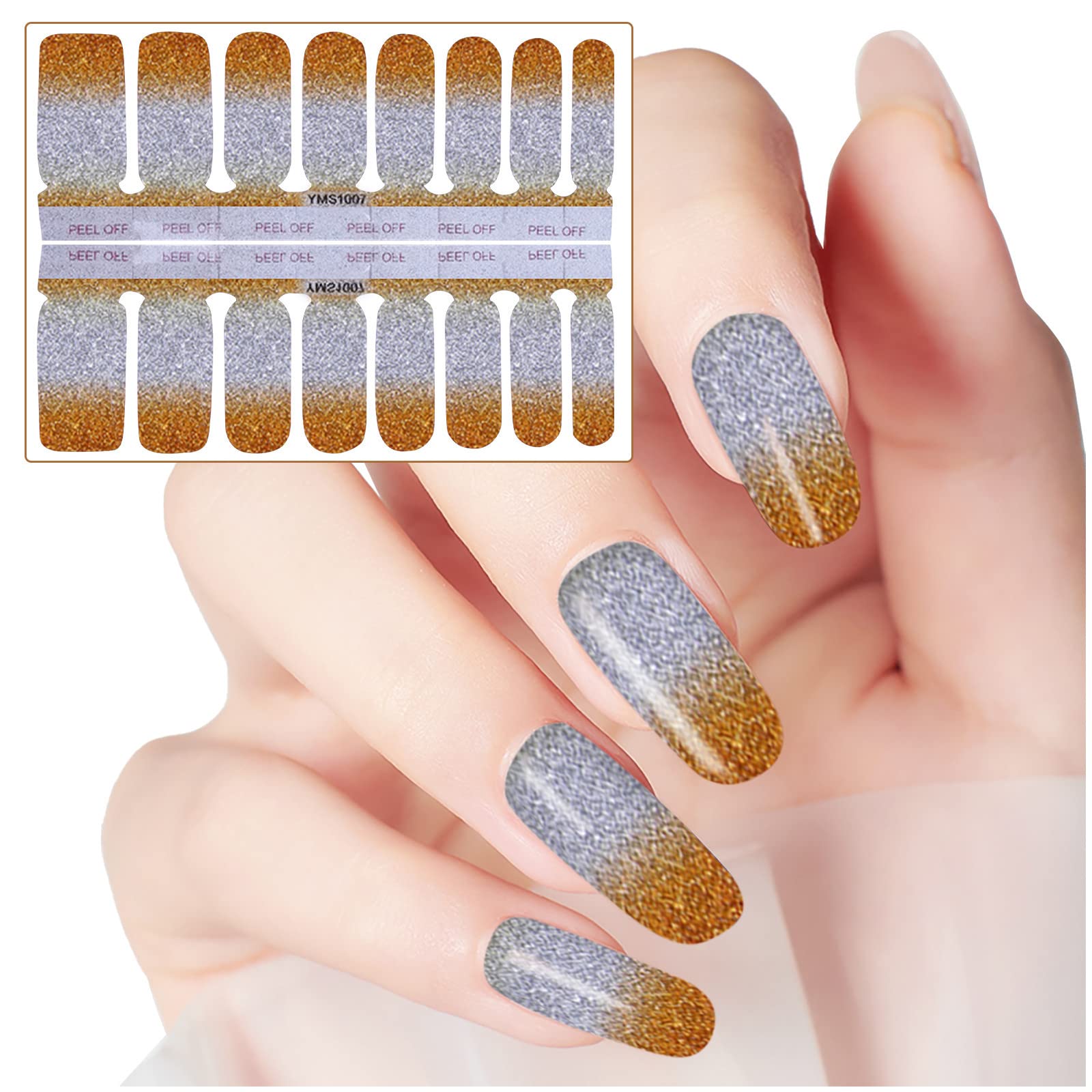 YEZIJIN Pink Solid Color Full Nail Wraps - Self-Adhesive Gel Nail Polish Strips for Women - Easy DIY Nail Art Stickers (One Size) - Perfect for Parties, Weddings & Everyday Manicures