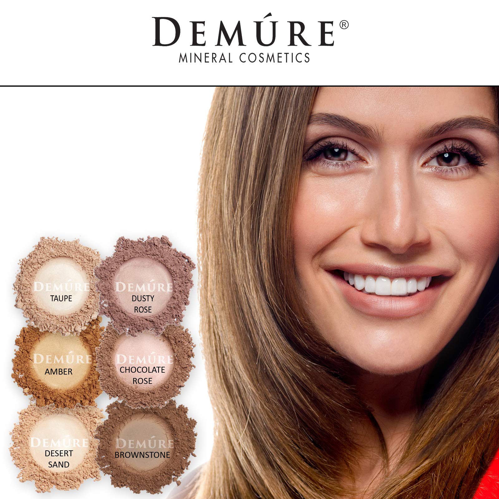 Demure Mineral Make Up (Brownstone) Matte Eyeshadow - Loose Powder for Professional Eye Makeup | Natural Look for Day & Night Wear