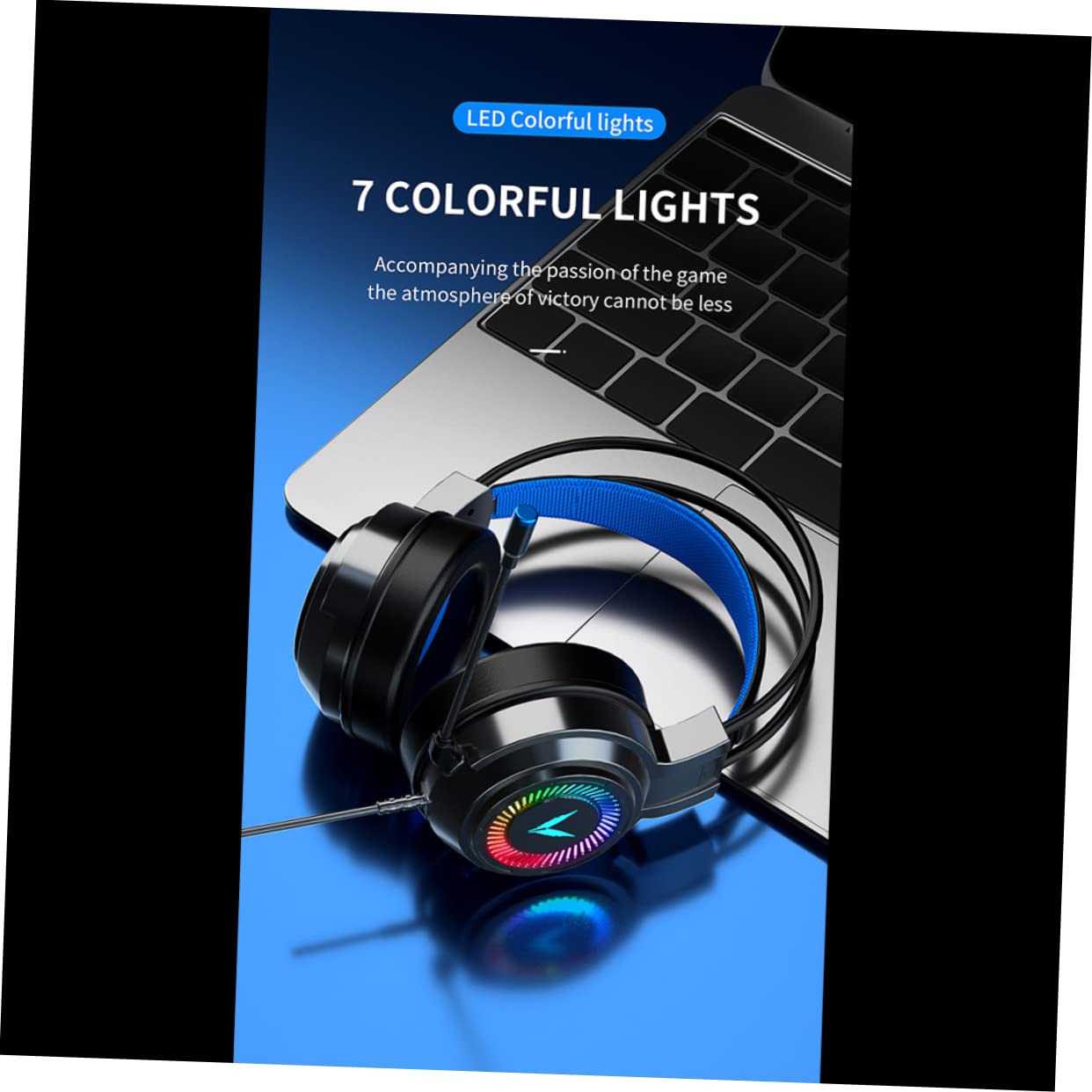 HOMOCONO Gaming Headset with LED Lights - Comfortable Memory Foam Ear Pads, Noise Cancelling Mic & 7.1 Surround Sound for PC, PS4, Xbox - Perfect for Gaming, Streaming & Online Classes