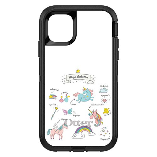Magic Collection White - Unicorn, Rainbow On Black Case