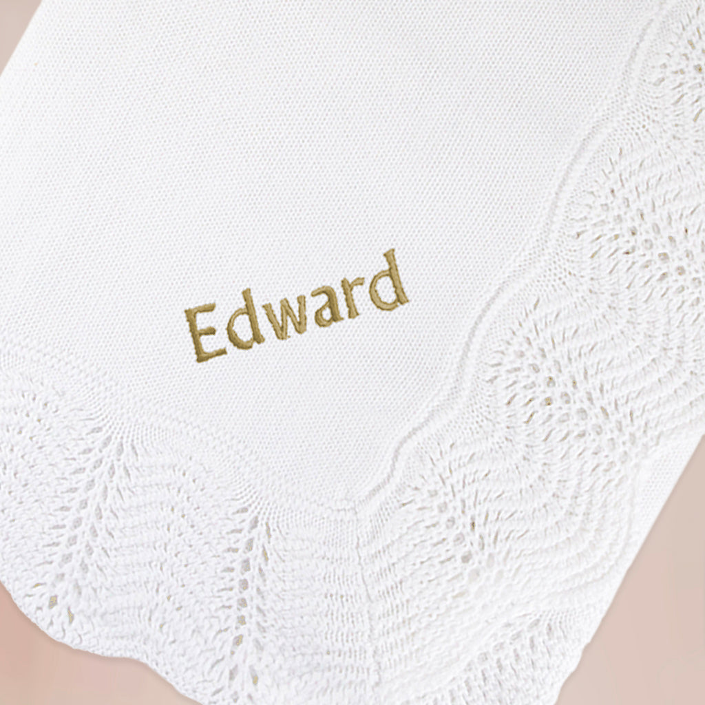 Personalized Christening Baby Blanket with Gold Embroidery - Soft Baptism Gift for Newborns - Perfect for Christenings, Baby Showers & Nursery Decor