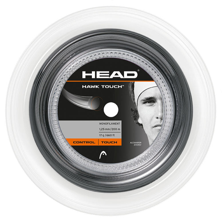 Head Hawk Touch 17/1.25 Tennis String Reel (Anthracite) - Premium Polyester String for Tennis Rackets - Perfect for Competitive Play & Stringing Services