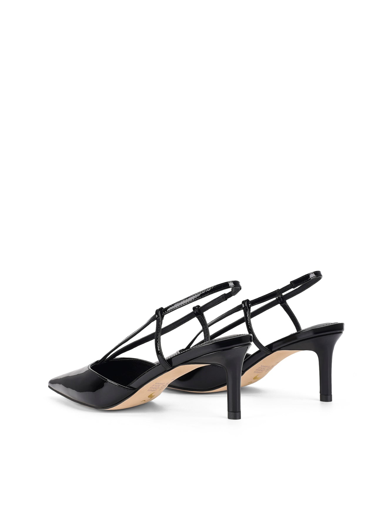 Dreamer Slingback Kitten Heels - Black Patent Leather Women's Shoes | Comfortable Low Heels for Work, Party & Daily Wear