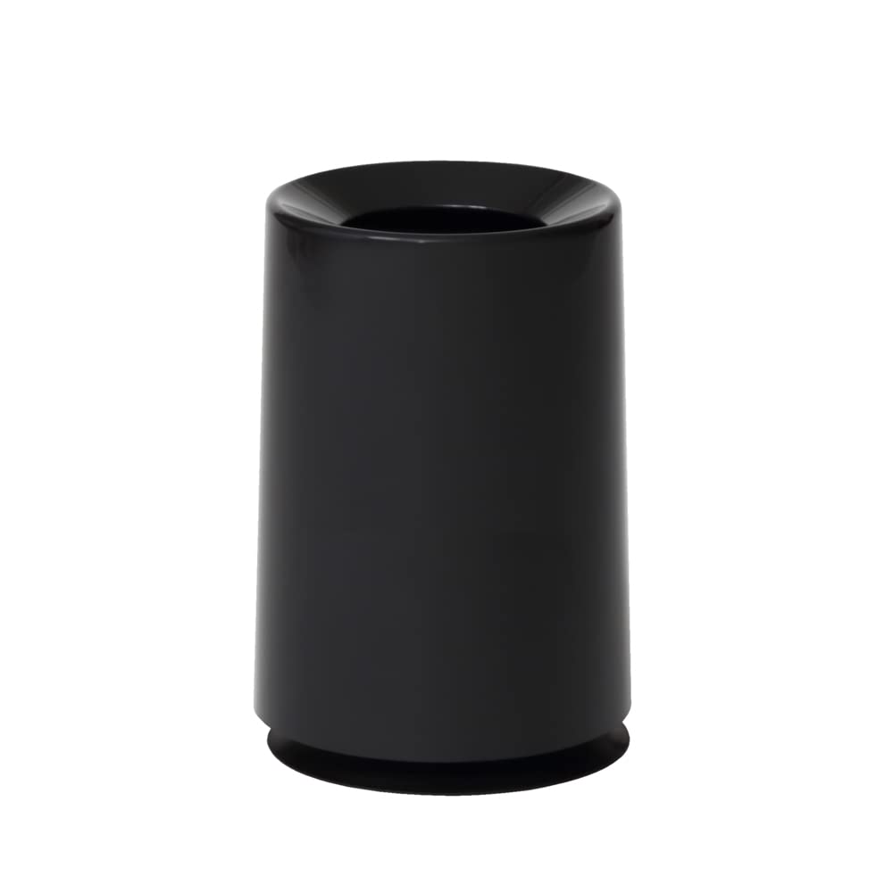 Ideaco TUBELOR Classic Designer Round Trash Can - 1.7 Gallon Gloss Black Waste Bin with Plastic Bag Concealer | Perfect for Home, Office & Bathroom Use