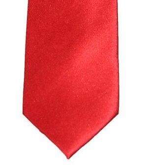 Cavani Red Plain Satin Tie Set for Men - Classic Formal Necktie for Weddings, Business & Special Occasions