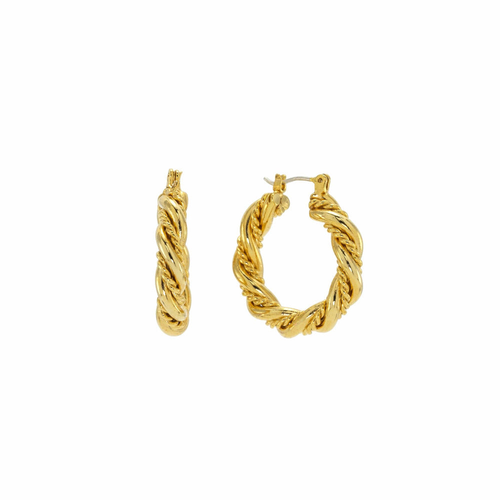 Jessie Hoop Earrings for Women - 14K Gold Plated Stainless Steel Dangle Earrings - Trendy Fashion Jewelry Gift for Her - Perfect for Parties, Weddings & Everyday Wear