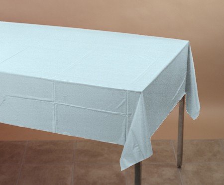 12 Pack Pastel Blue Disposable Plastic Tablecloths 108 Inch - Perfect for Birthday Parties, Baby Showers & Outdoor Events