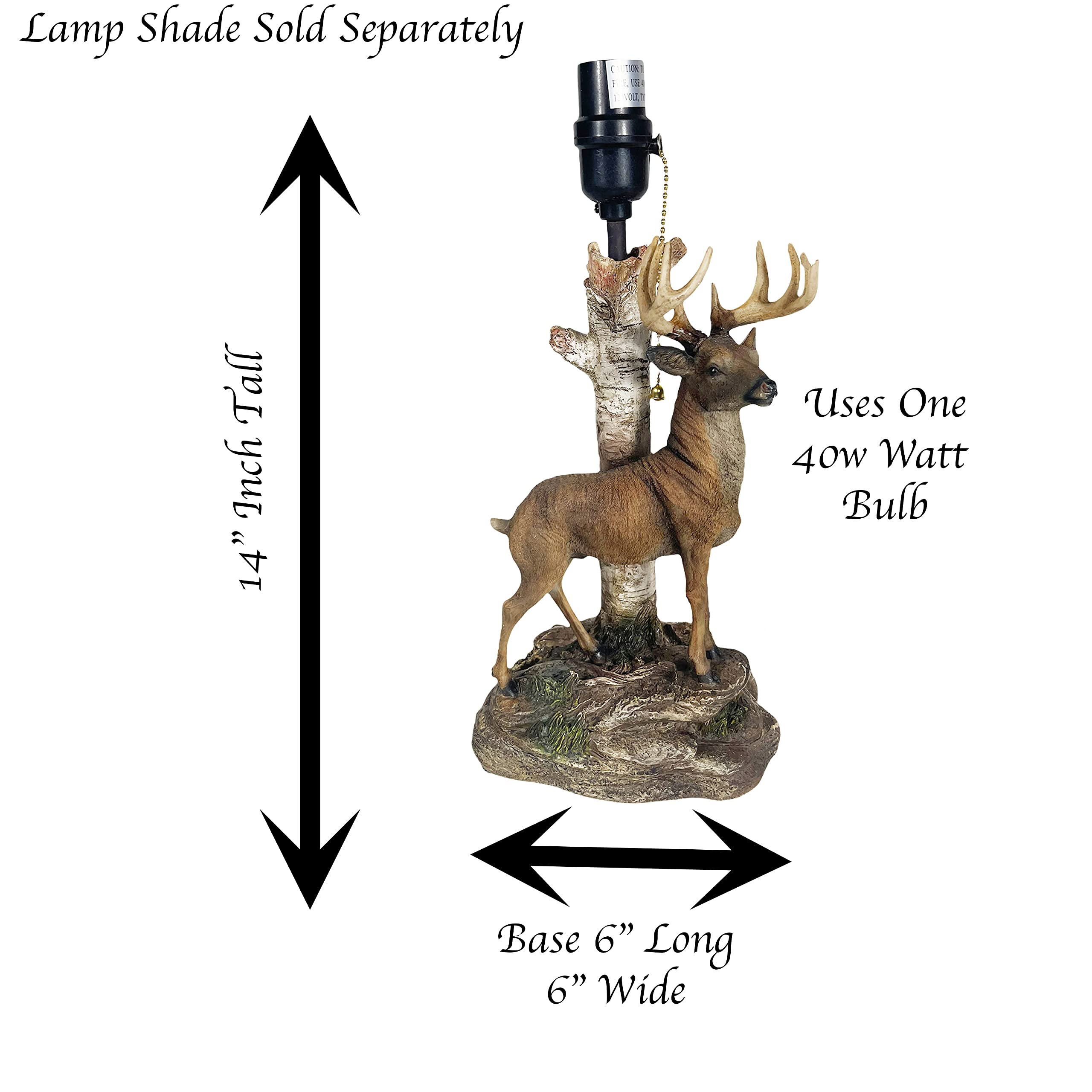 Urbalabs Rustic Western End Table Lamp - Deer Buck Cowboy Hunter Design, Farmhouse Nightstand Lighting for Bedroom, Living Room & Office - Perfect for Western-Themed Decor, Cabin Accents & Cozy Reading Nooks