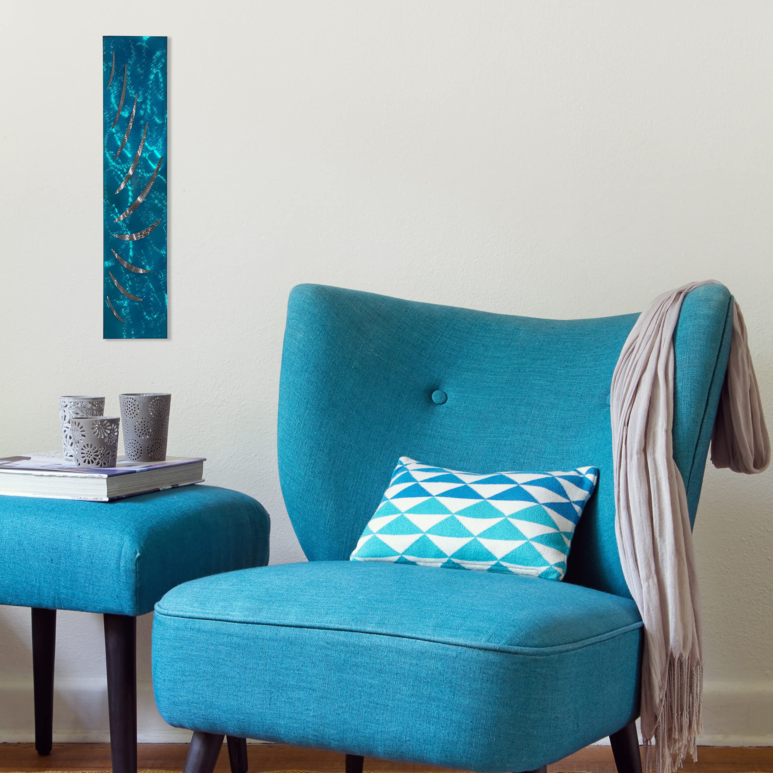 Reverse Lashes Metal Wall Decor in Candy Teal - Modern Home & Office Art for Living Room, Bedroom, or Dorm