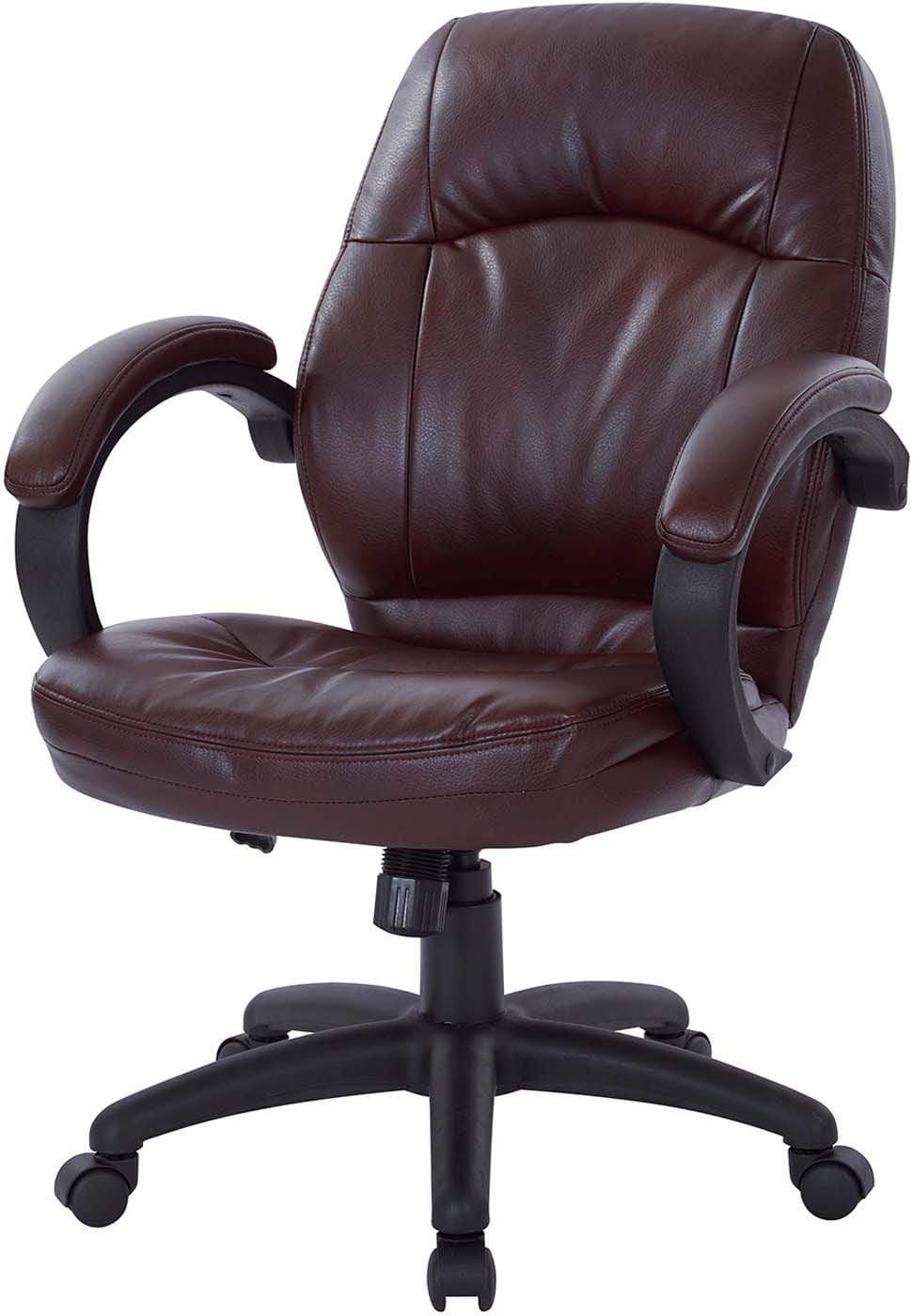 Office Star Work Smart™ Deluxe Faux Leather Managers Chair [FL605] - Ergonomic Executive Office Chair for Home & Business Use, Comfortable Leather-Like Swivel Task Chair with Adjustable Height & Lumbar Support