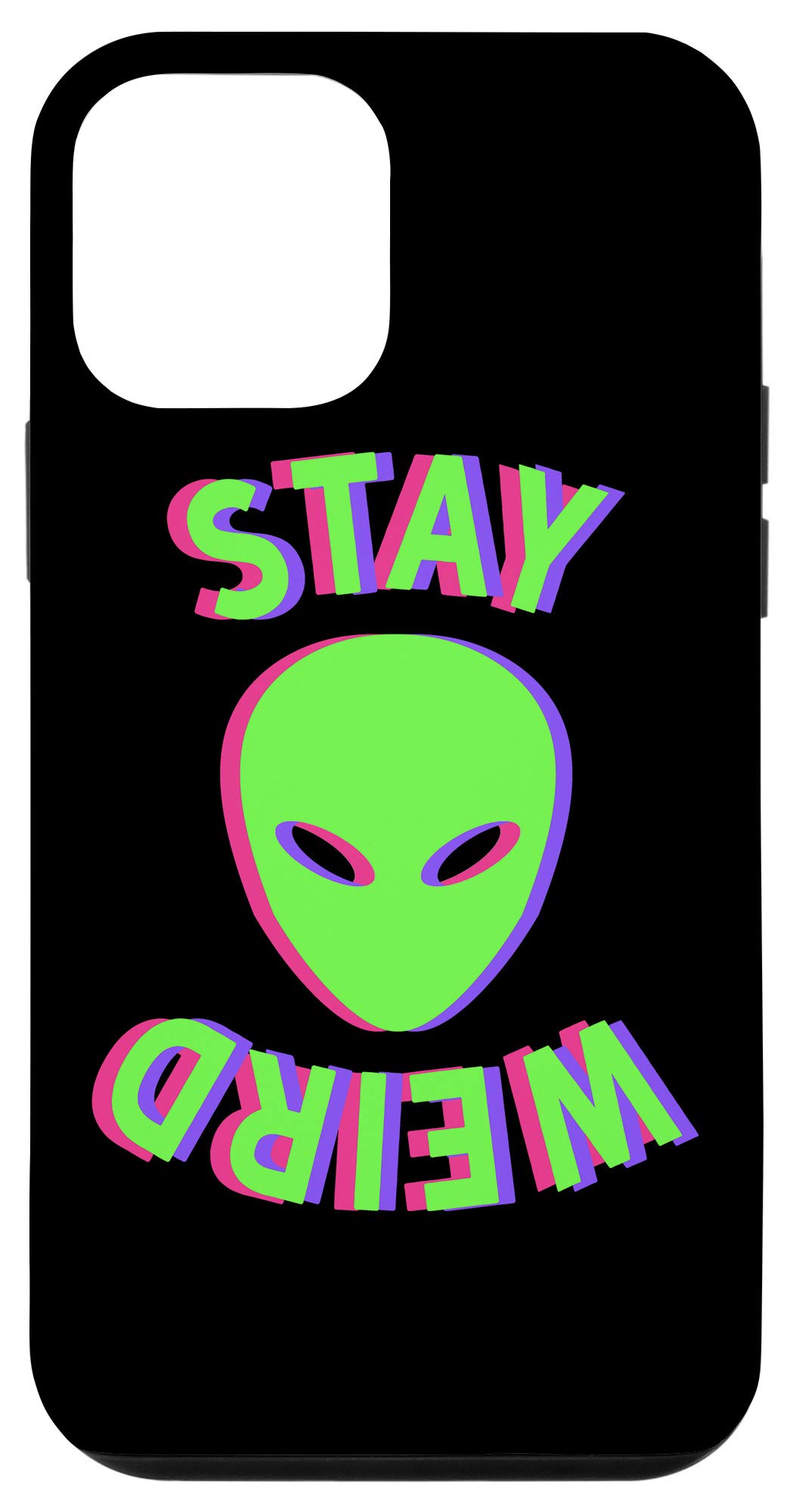 iPhone 12 Mini Case - Glitch Alien UFO Aesthetic Design, Multicolor Protective Cover | Perfect for Sci-Fi Fans & Unique Style Lovers