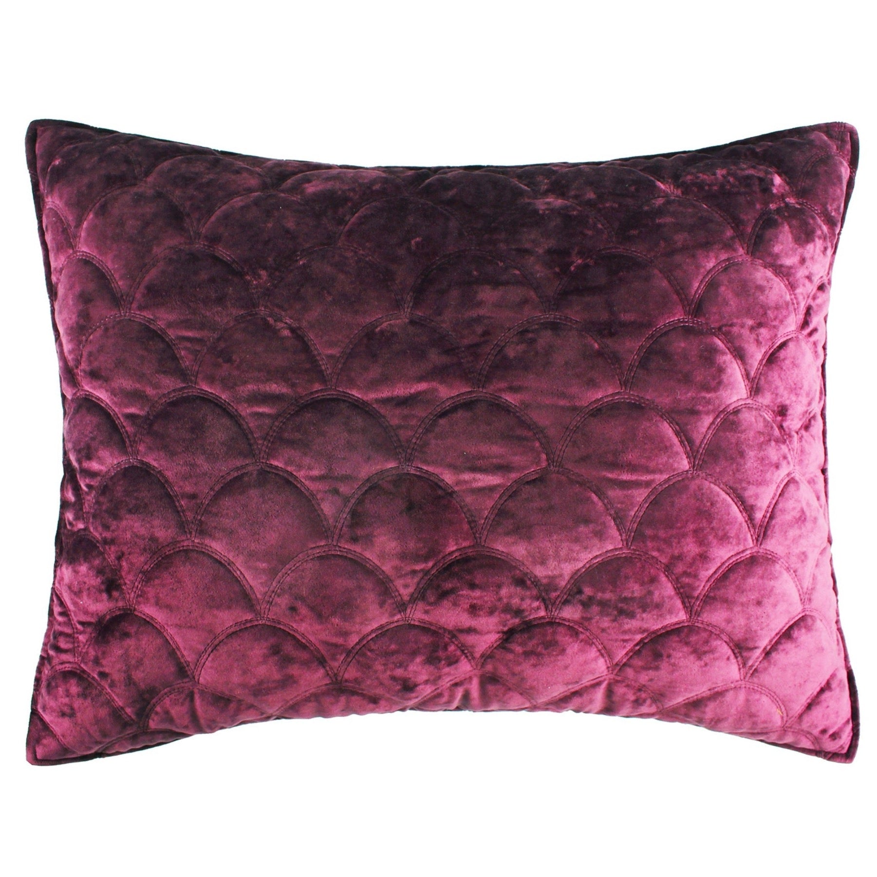 Ellora Plum Velvet King Size Pillow Sham - Luxury Bedding Set for Master Bedroom, Hotel Style Decorative Pillow Cover - Perfect for Home Decor, Guest Room & Airbnb Styling