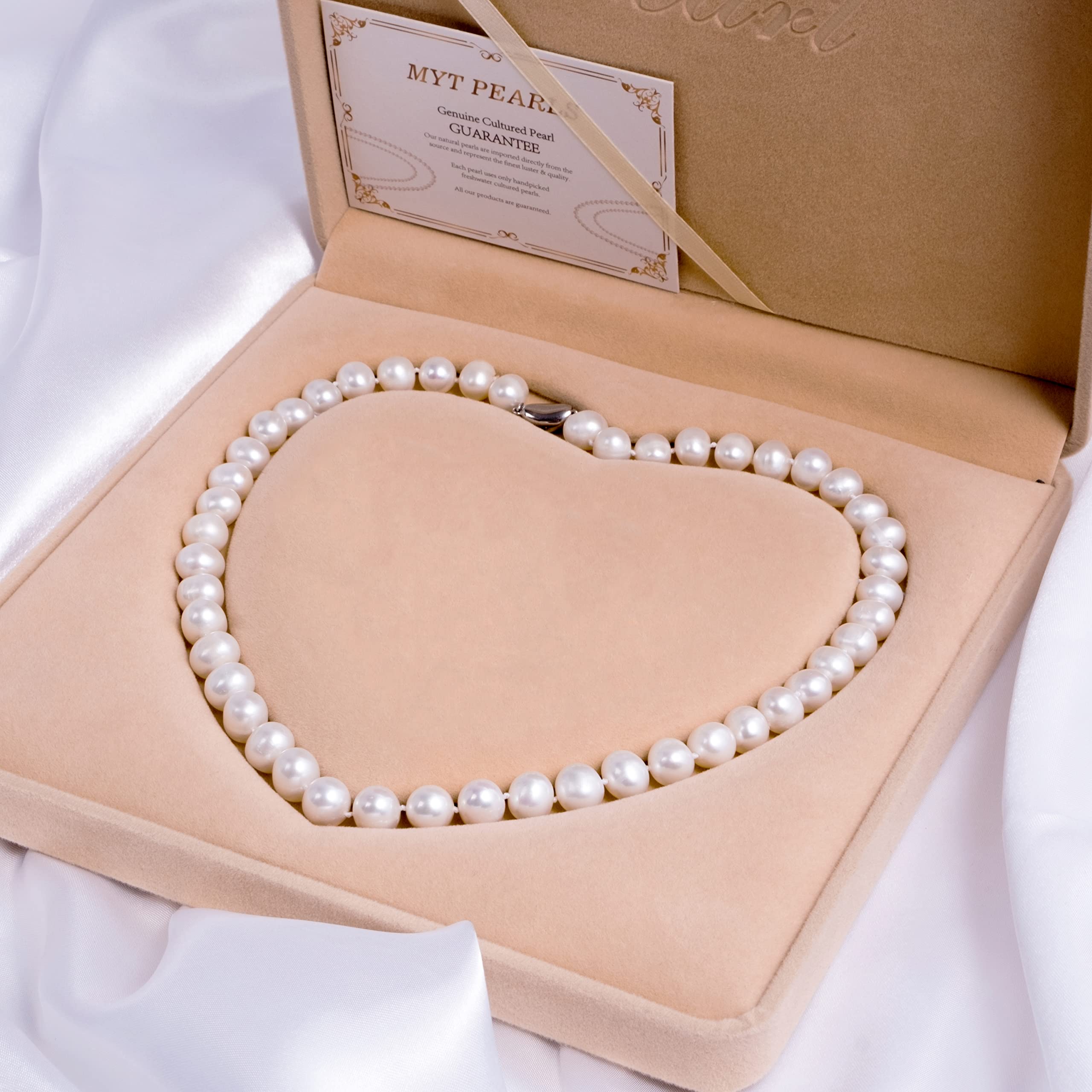 AAAAA Grade Genuine Freshwater Cultured Pearl Necklace for Women - Elegant Fine Jewelry Gift for Her - Perfect for Weddings, Anniversaries & Special Occasions
