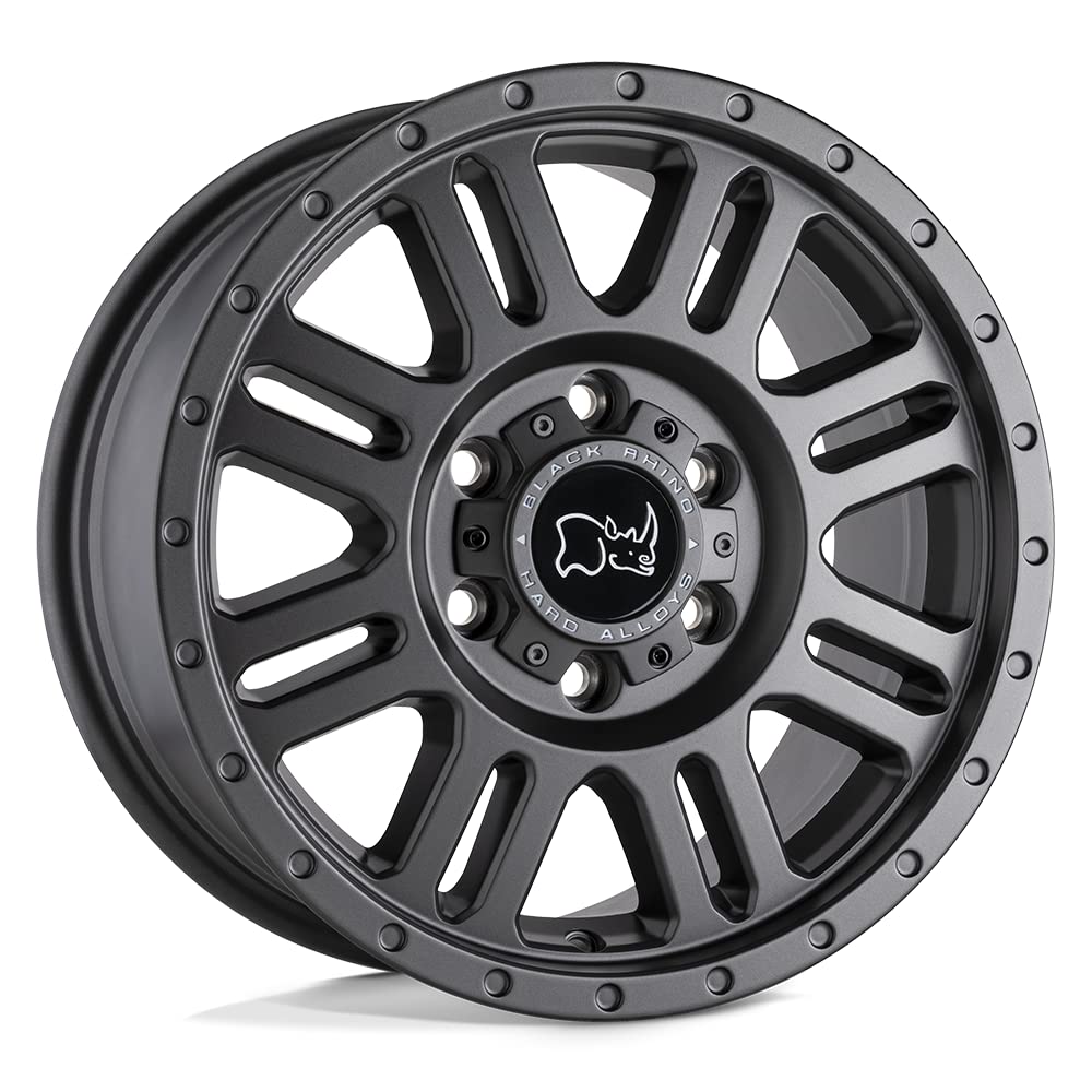 Black Rhino Yellowstone 17x8 5x130 +45mm Gunmetal Wheel Rim 17 Inch for Jeep Wrangler & Off-Road Vehicles | Durable Alloy Wheels for Adventure & Daily Driving