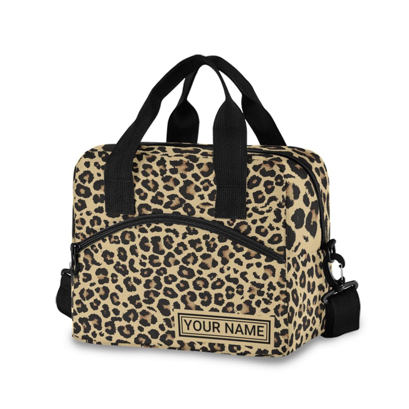 ALAZA Insulated Lunch Bag Cooler Tote - Large Leopard Print Thermal Lunch Box for Women & Men - Perfect for School, Work, Picnics & Outdoor Activities - Adjustable Shoulder Strap & Portable Design