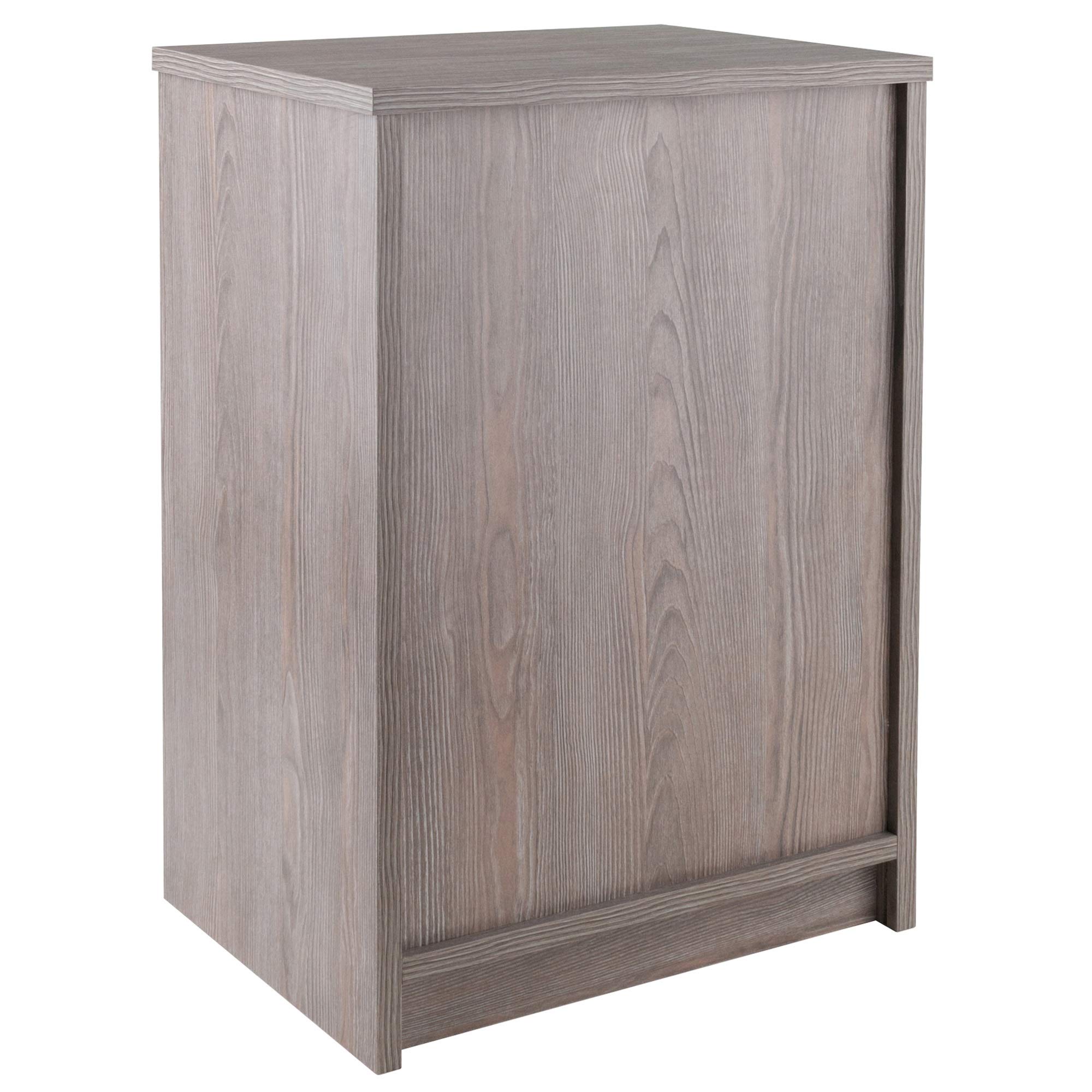 Contemporary Ergonomic Wooden Rennick Accent Table - Rustic Side Table with Drawer & Cabinet, Mini Bookshelf & Printer Stand in Ash Gray - Perfect for Living Room, Bedroom, or Home Office Decor