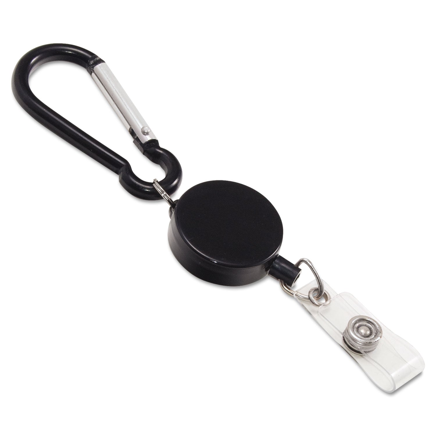 Advantus Metal Badge Reel with Carabiner Clip - 24 Inch Retractable Lanyard, Black (5 Pack) - Ideal for Nurses, Teachers, and Office ID Badges