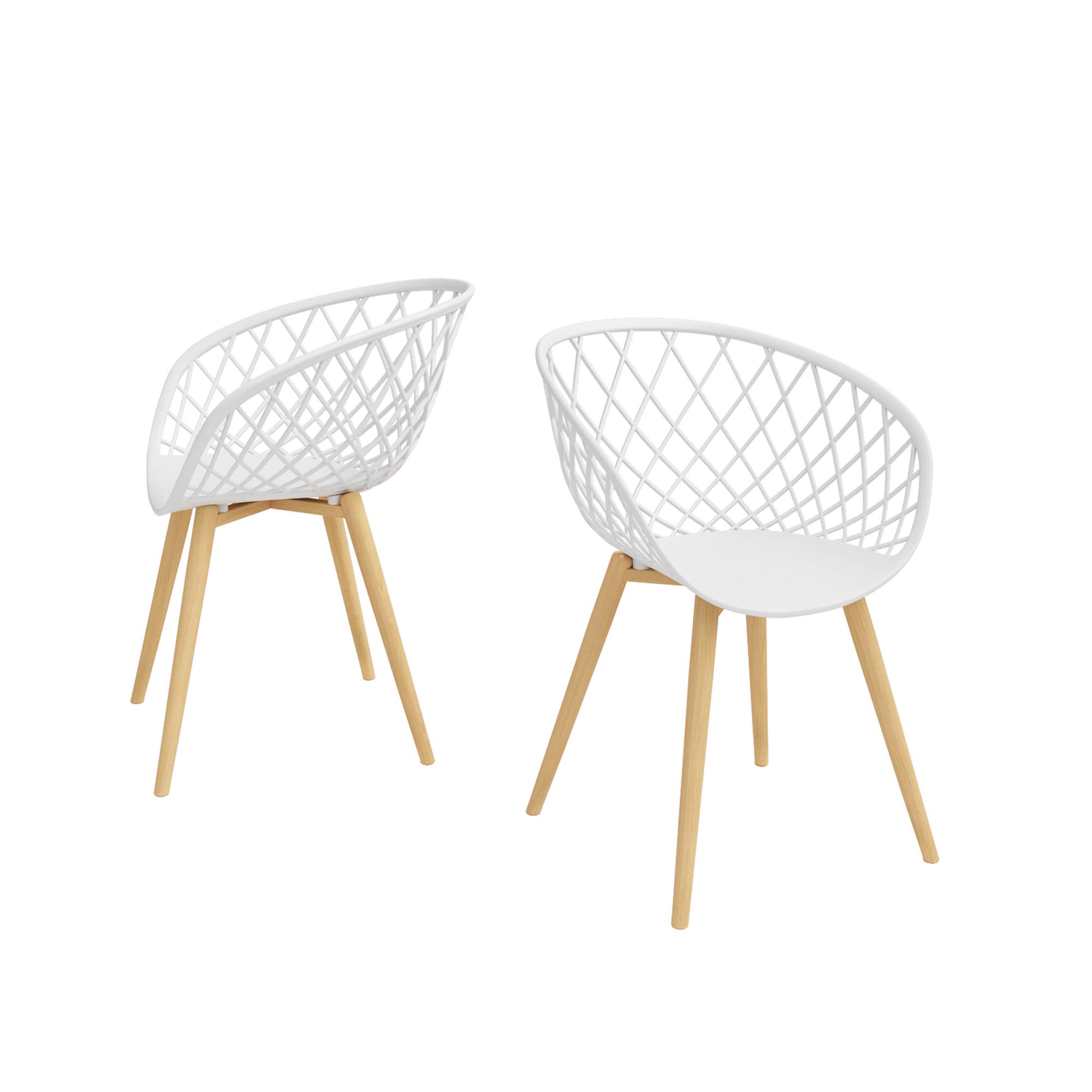 DAR Camber Mini Kids Chair - White/Natural Wooden Toddler Chair for Playroom, Nursery, or Classroom - Perfect for Reading, Drawing, and Playtime