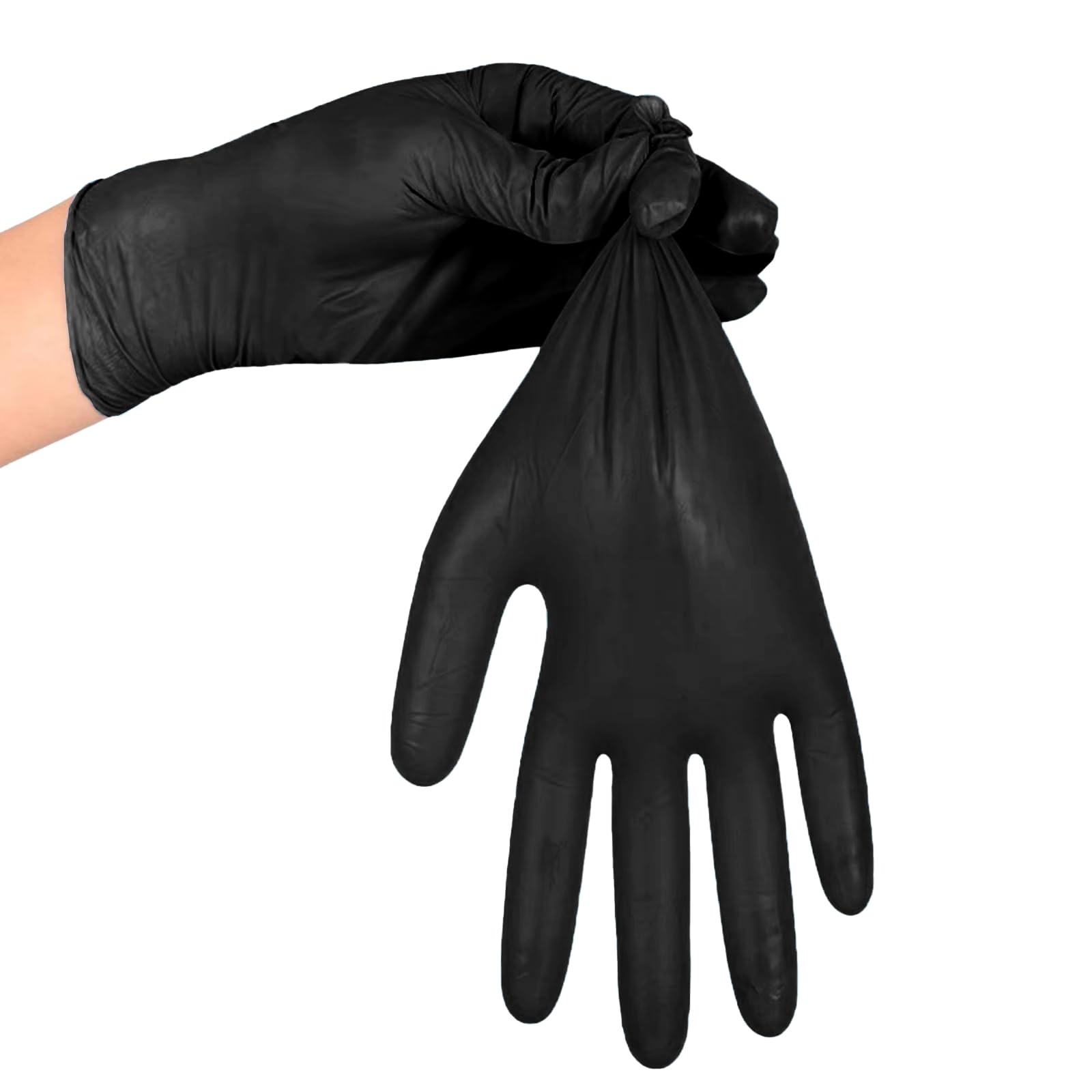 Premium 5 Mil Nitrile Gloves - Latex Free, Powder Free, Textured Grip, Food Safe, Black - Ideal for Food Handling, Medical Use, Cleaning & Industrial Work