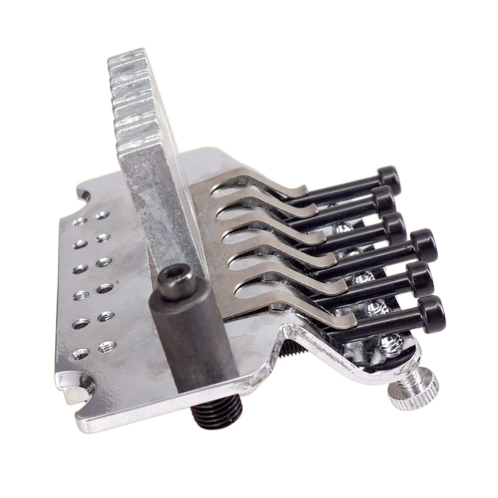 Premium 6-String Electric Guitar Tremolo Bridge System - Double Roll Tailpiece & Saddle, Zinc Alloy Replacement Part (Silver) | Perfect for Guitar Upgrades, Repairs & Professional Performances