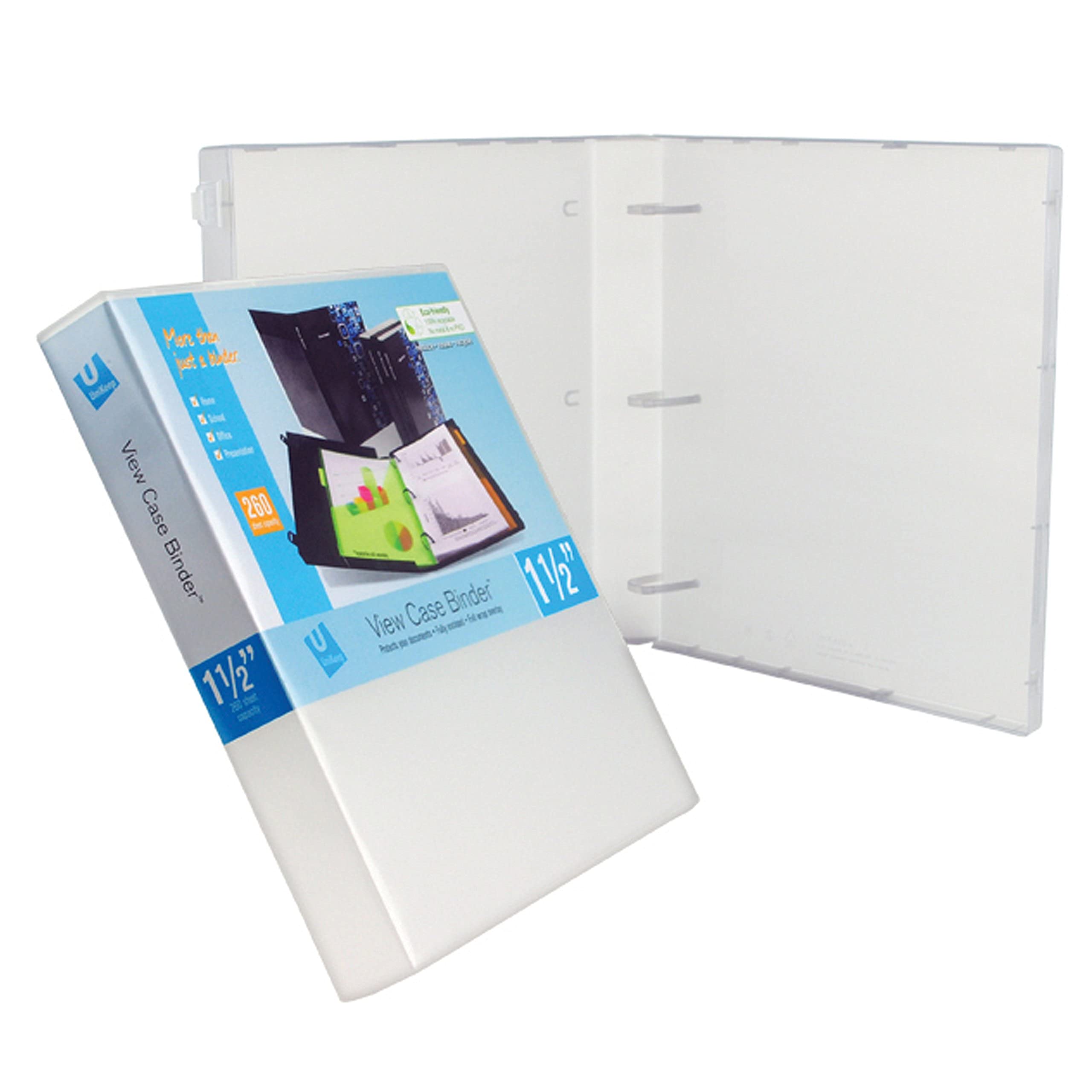 UniKeep 3 Ring View Binder with Fully Enclosed Case - 1.5 Inch Spine - Clear (Pack of 3) - Durable School & Office Supplies for Organizing Documents, Reports & Presentations