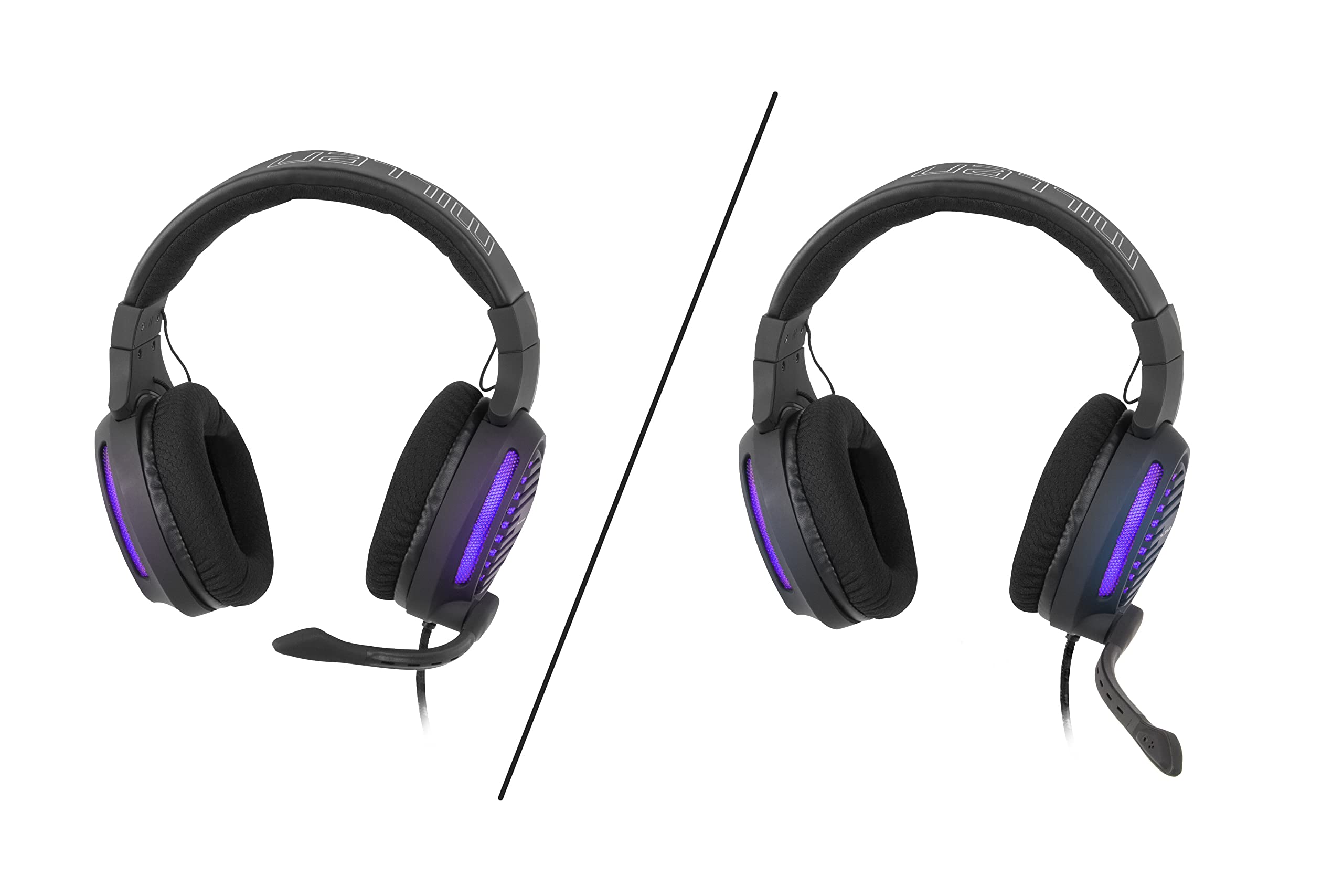 Millennium Gaming Headset with 3.5mm Jack, Noise Cancelling Mic & LED Lights - PS5, Xbox, PC Compatible Headphones for Pro Gamers - Perfect for FPS, Streaming & Esports (Black)