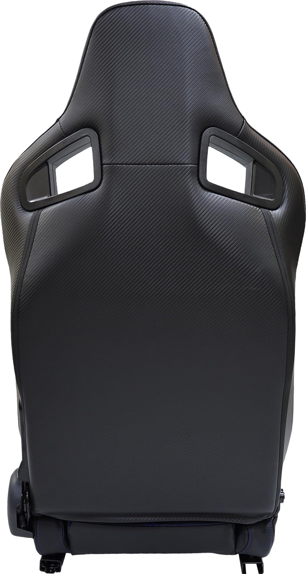 Universal V2 Series Racing Bucket Seats - Black PVC Leather & Blue Mesh Fabric, Reclinable with Double Slider (Seat Brackets Not Included) - Perfect for Sports Cars, Drifting & Track Racing