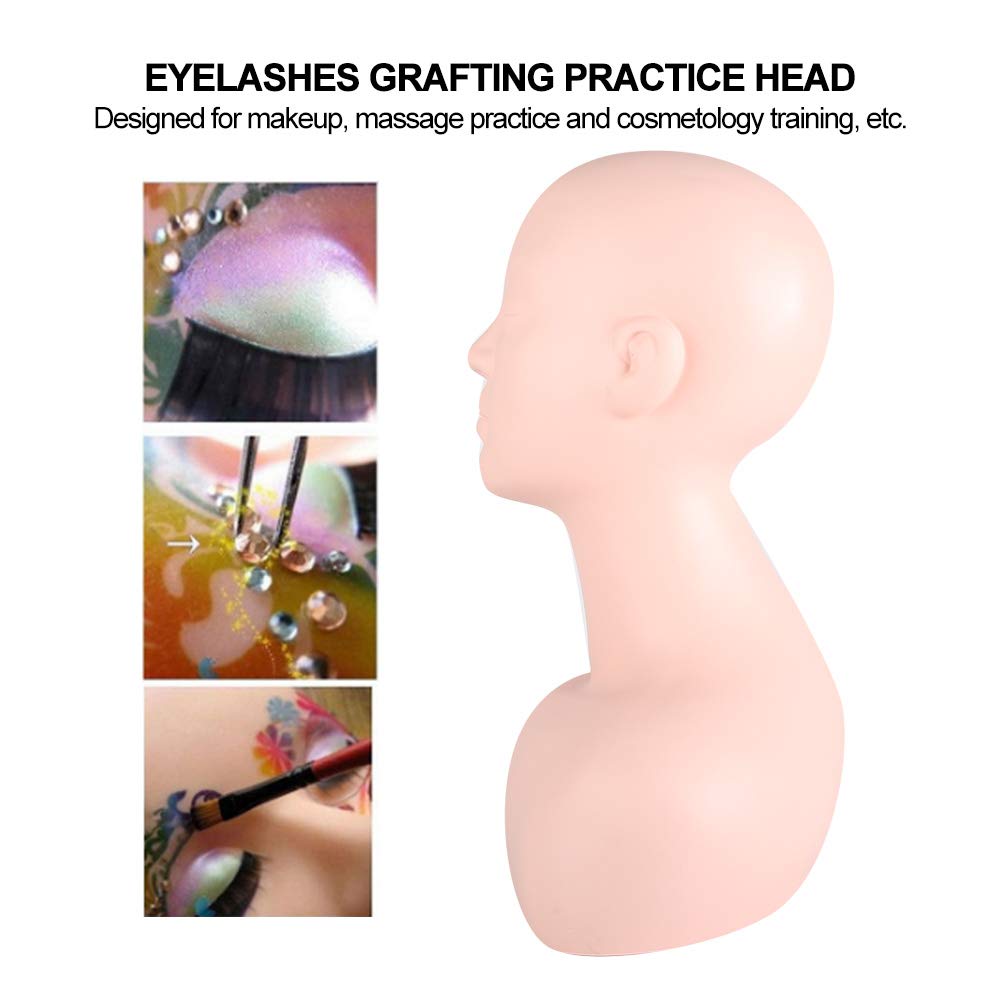 Professional Cosmetology Mannequin Head - Flat Top Training Model for Makeup, Eyelash Extensions & Massage Practice | Perfect for Beauty Schools, Salons & Home Practice (White)