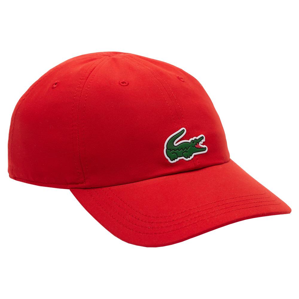 Lacoste Djokovic Sport X Microfiber Baseball Cap - Breathable & Lightweight Tennis Hat for Men & Women - Perfect for Running, Golf & Outdoor Activities (Red)