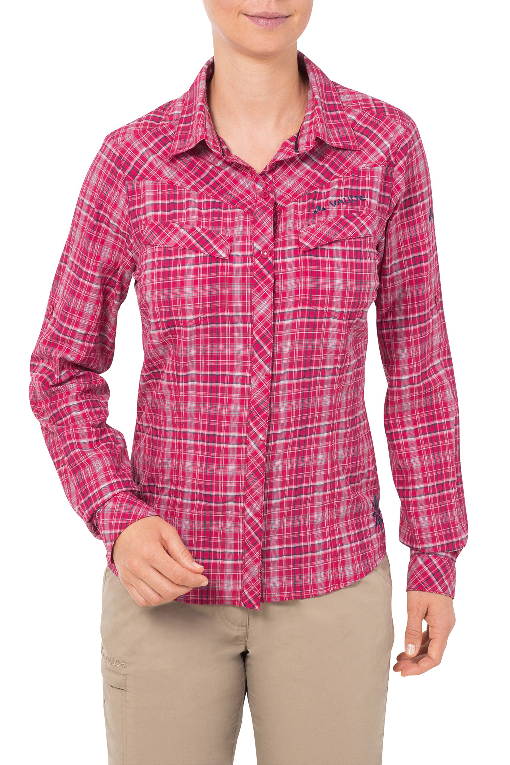 VAUDE Women's Sarentino Long Sleeve Shirt - Breathable Hiking & Outdoor Travel Shirt for Women - Perfect for Camping, Trekking, and Adventure Travel