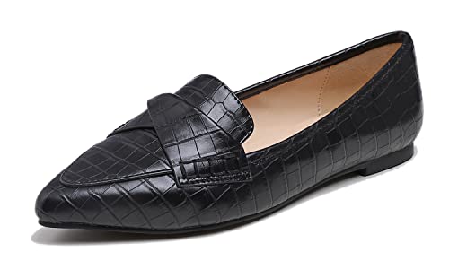Black Croc Vegan Leather Twist Bow