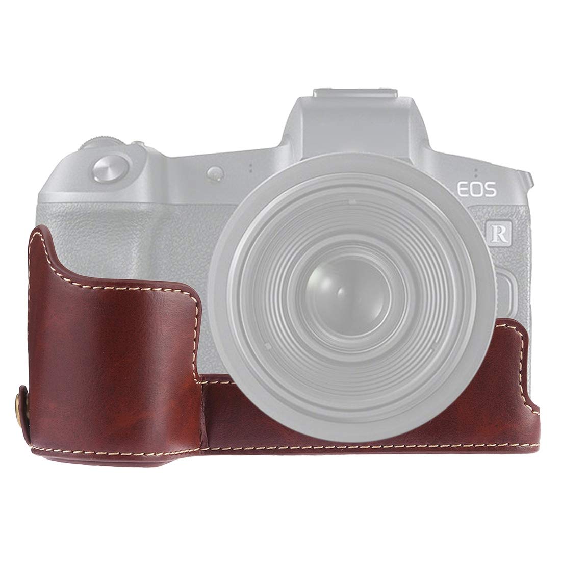 Premium PU Leather Camera Half Case with 1/4 Inch Thread for Canon EOS R - Protective Base Cover for DSLR Photography, Travel & Outdoor Shooting