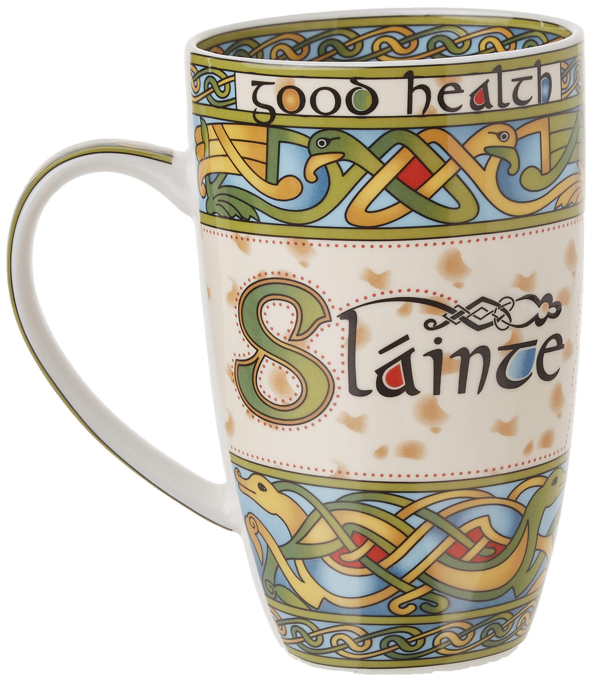 Premium Irish Weave Ceramic Mug Set - Traditional Sláinte Design - Perfect for Coffee, Tea & St. Patrick's Day Celebrations