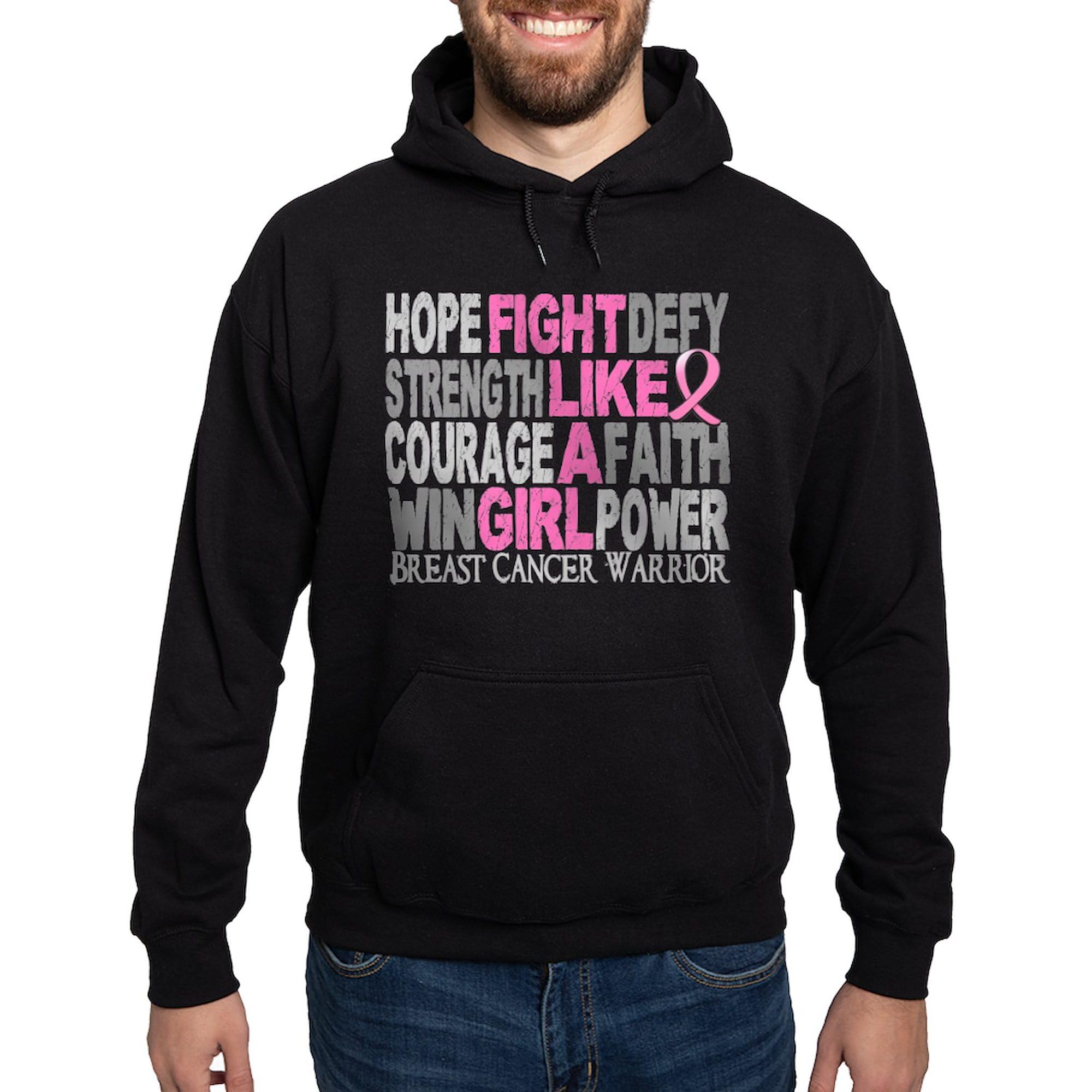 Fight Like A Girl Hoodie for Men - Licensed Word Coll Dark Pullover | Comfortable Regular Fit Sweatshirt | Perfect for Breast Cancer Awareness, Women's Rights Support & Casual Wear