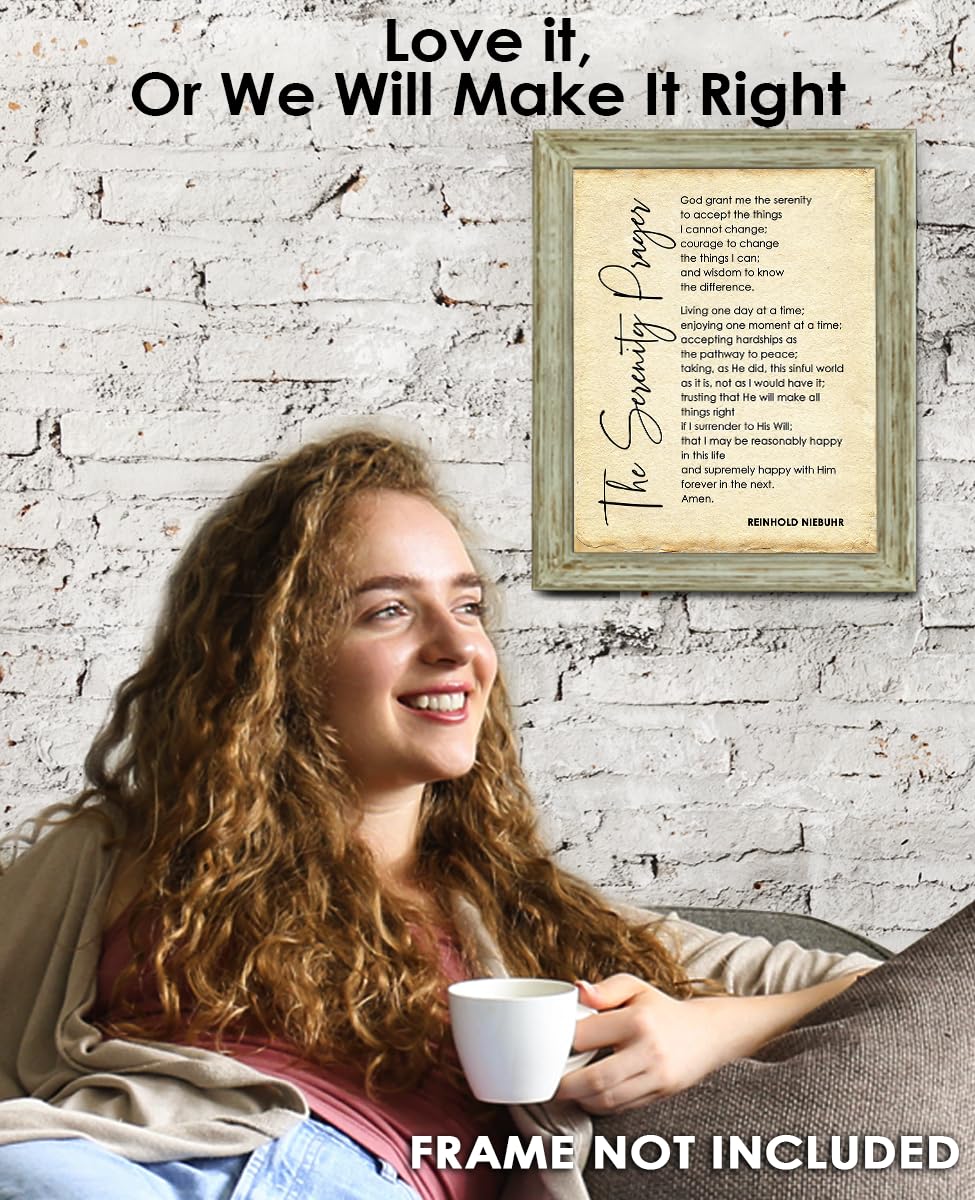 Serenity Prayer Wall Art - Inspirational Bible Verses for Home & Office Decor