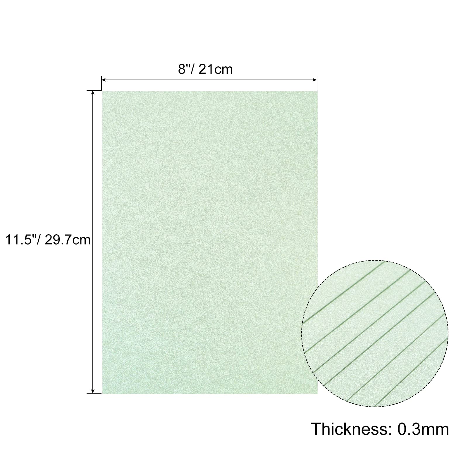 MECCANIXITY Shimmer Cardstock Paper 50 Sheets - 8x11.5 Inch Pearlescent Card Stock (92 Lb/250gsm) for Crafting, Scrapbooking, Gift Wrapping, Wedding Invitations & Greeting Cards - Perfect for DIY Projects, Party Decorations and Stationery Making - Light Green