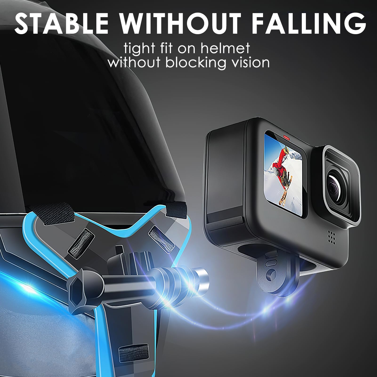 Hero 9/8/7/6 Motorcycle Helmet Chin Mount - Insta360 Camcorder Bracket for Action Shots