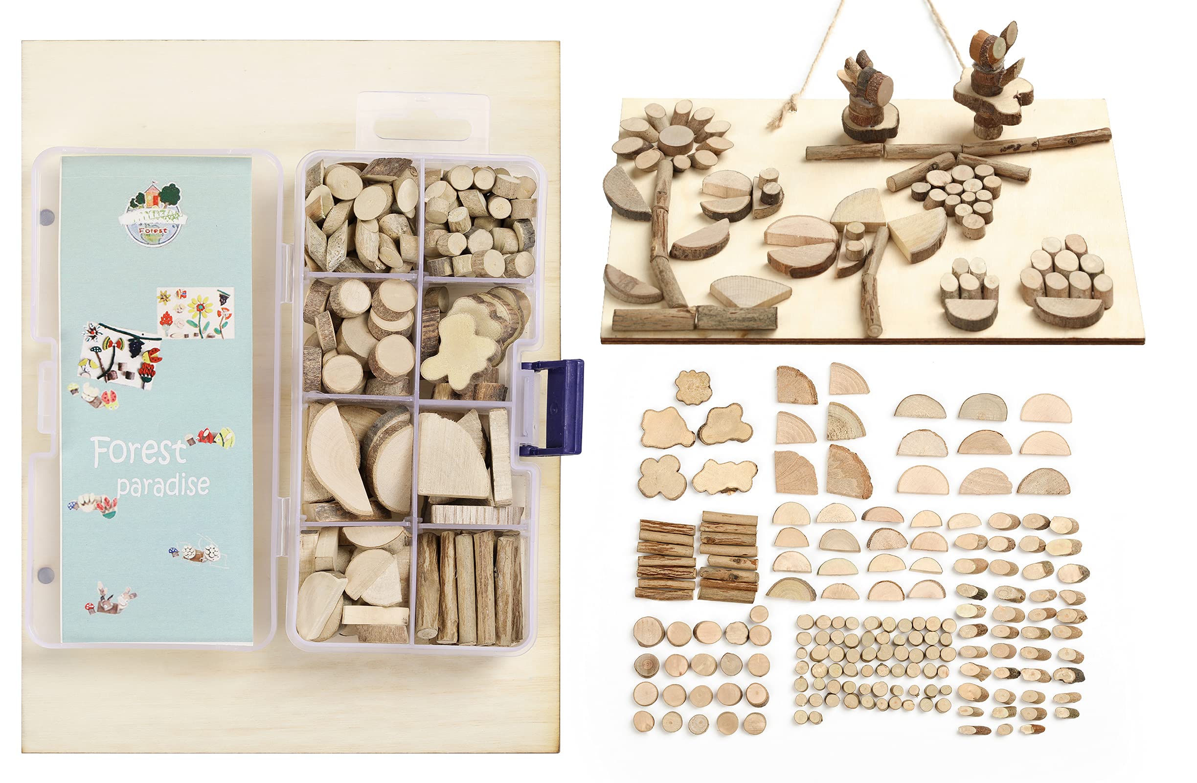 LAZACA Wooden Craft Kits for Kids Ages 5-13 - DIY Unfinished Wooden Toys, 165-Piece Building Set for Woodworking & Garden Playsets (14x7x2.5cm) - Perfect for STEM Learning, Creative Play & Outdoor Activities