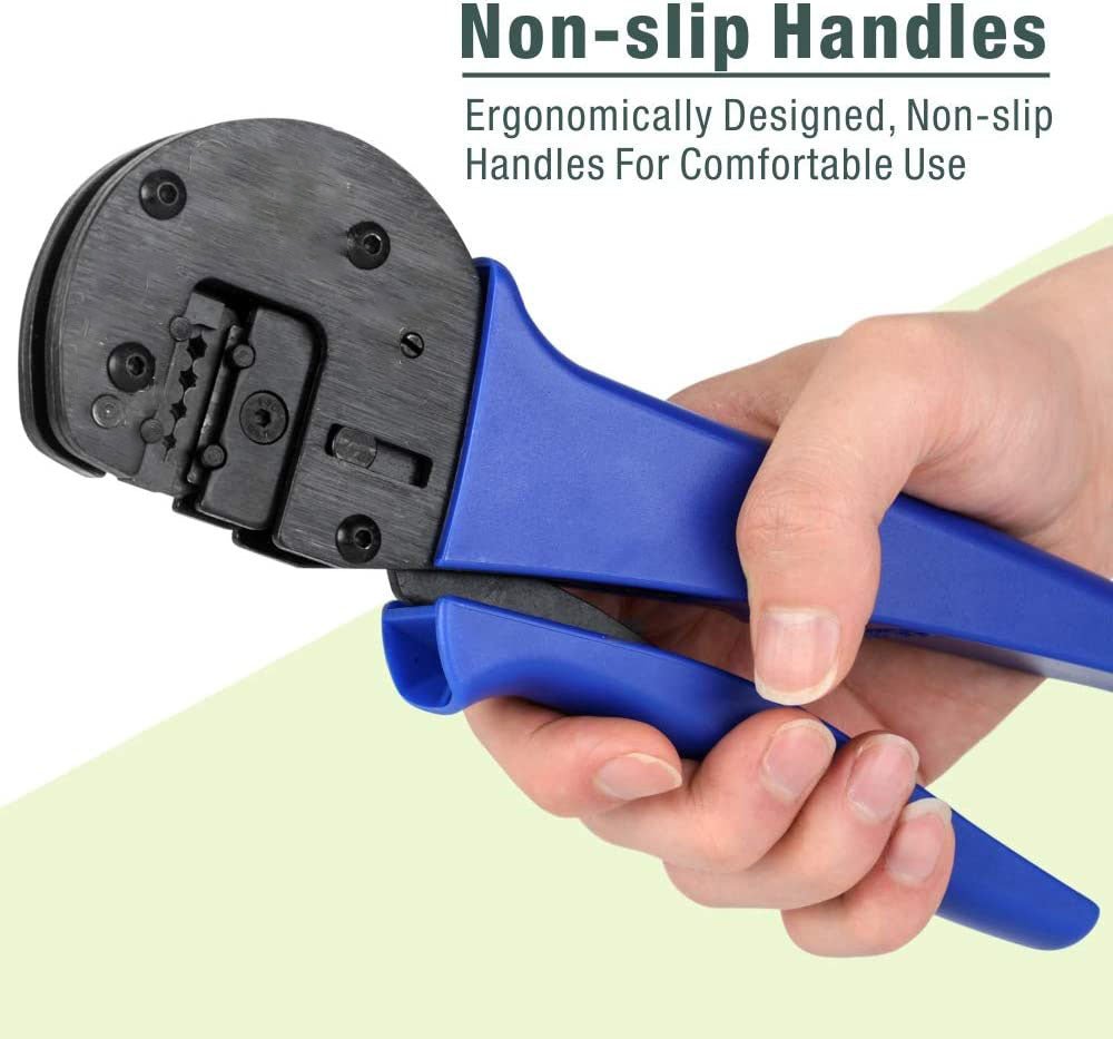 Professional Ratchet Crimper Tool for Harting Han C, Han D, Han E Contacts (AWG26-12) - Perfect for Electrical Wiring, Industrial Assembly & Network Installations