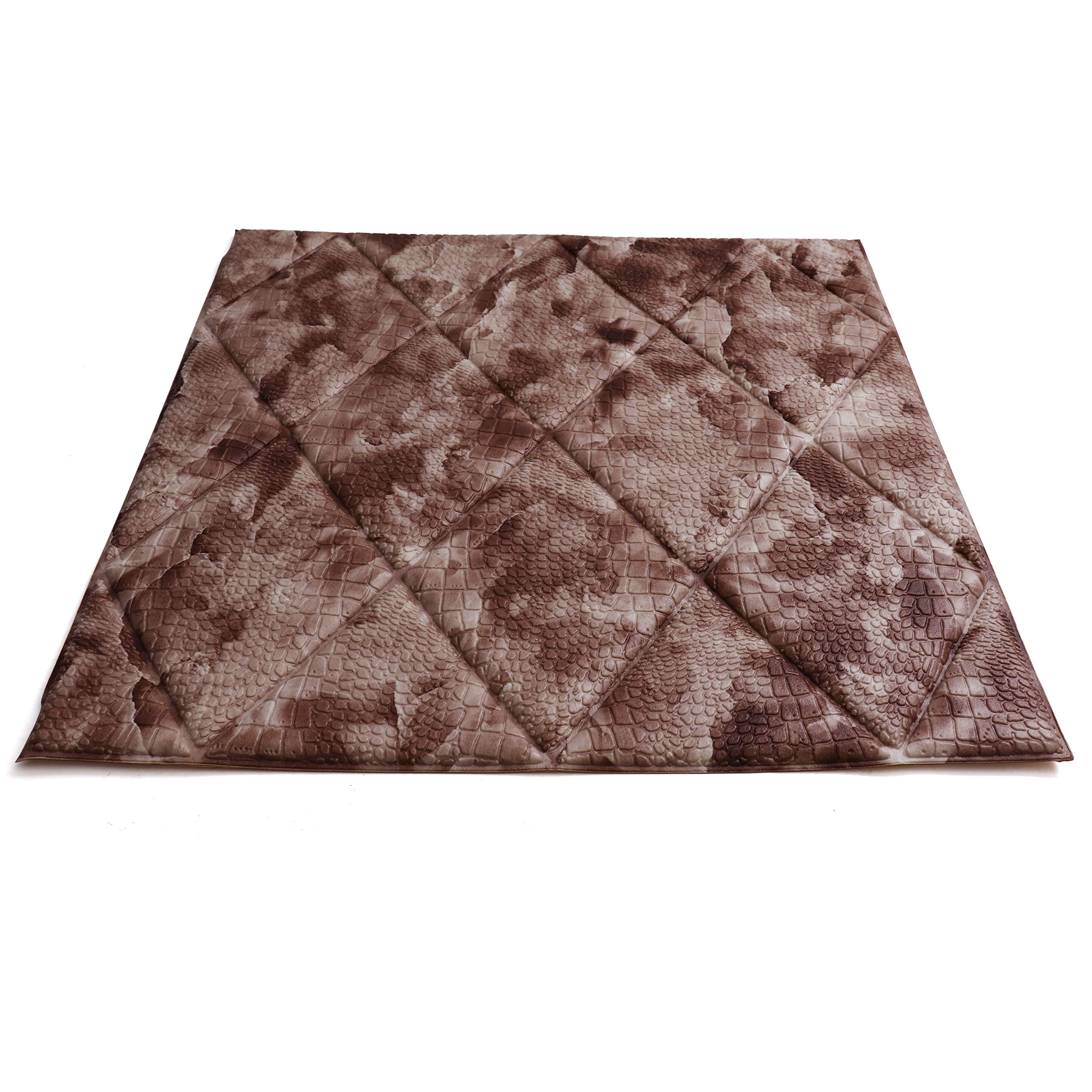 Premium Self-Adhesive 3D Faux Diamond Wall Panels - Peel & Stick Foam Diamond Tiles for Home Decor - 4 Pack Desert Dragon Design - Easy DIY Wall Covering for Bedroom, Living Room & Office Accent Walls