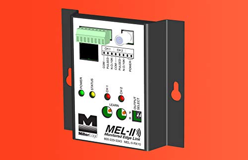Miller Edge MEL-II-RX10 Wireless Door Receiver - 12/24V AC/DC Monitored Security System for Commercial & Residential Use - Ideal for Automatic Doors, Garage Entries and Access Control Systems