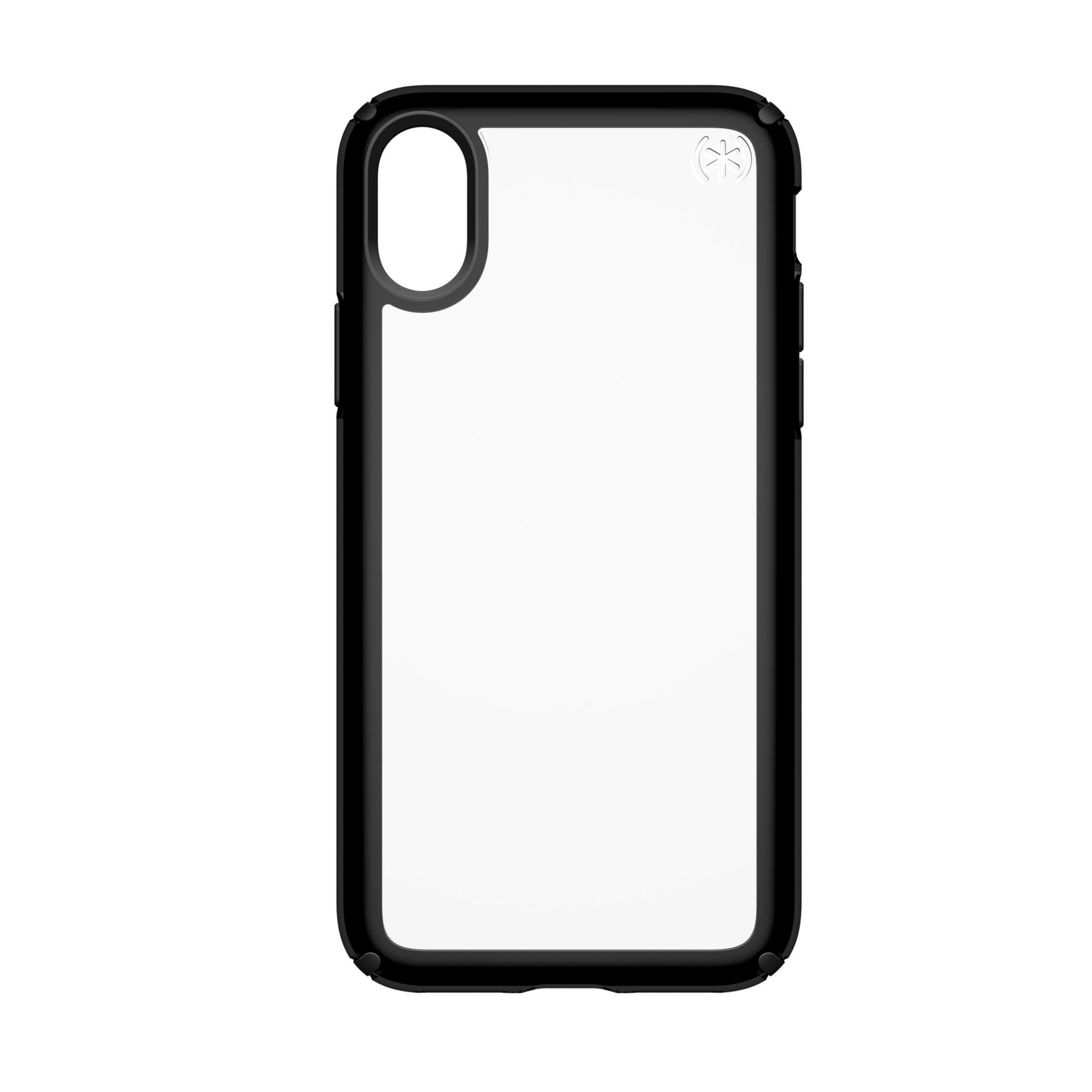 Speck Presidio Show Case for iPhone XS & iPhone X - Clear/Black Protective Phone Cover (103134-5905) | Slim Shockproof Design for Everyday Use, Work & Travel
